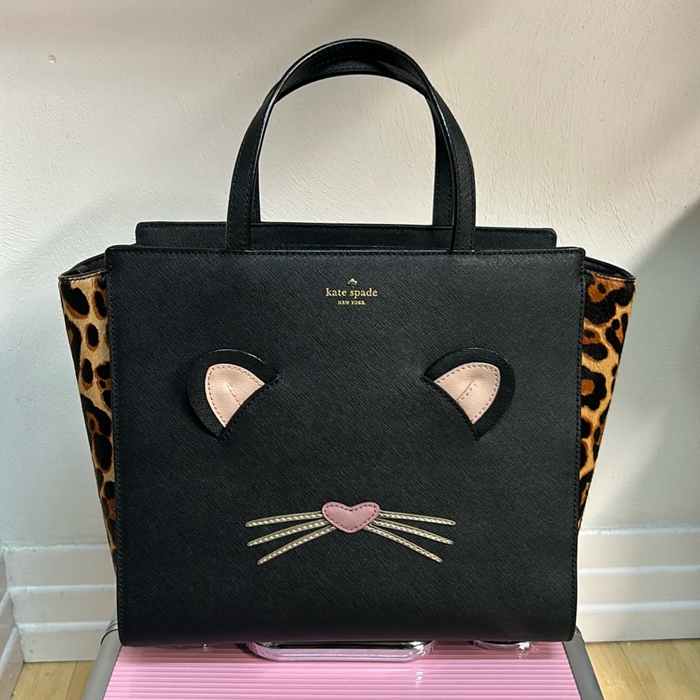 NWT Kate Spade Leopard Cat Hayden bag
